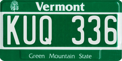 VT license plate KUQ336