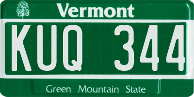VT license plate KUQ344