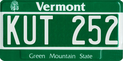 VT license plate KUT252