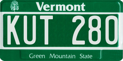 VT license plate KUT280