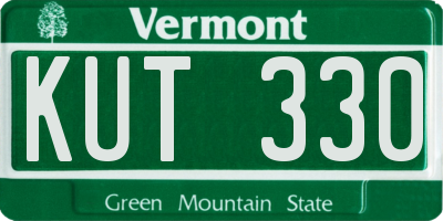 VT license plate KUT330