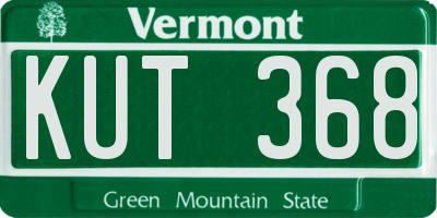 VT license plate KUT368