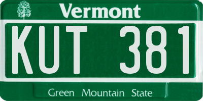 VT license plate KUT381