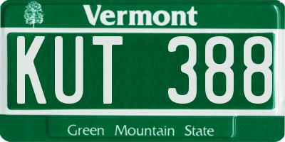 VT license plate KUT388