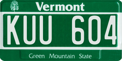 VT license plate KUU604