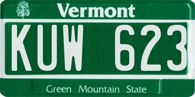 VT license plate KUW623