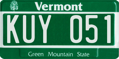 VT license plate KUY051