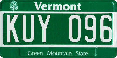 VT license plate KUY096