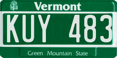VT license plate KUY483