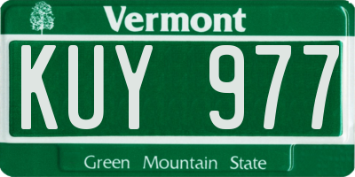 VT license plate KUY977