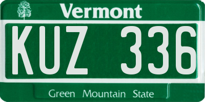 VT license plate KUZ336