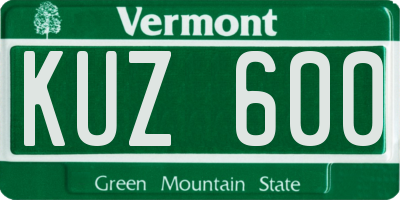 VT license plate KUZ600
