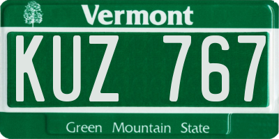 VT license plate KUZ767