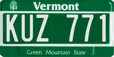 VT license plate KUZ771