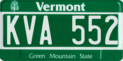 VT license plate KVA552