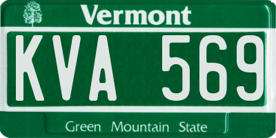 VT license plate KVA569