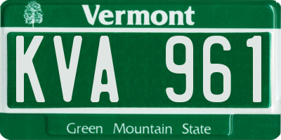 VT license plate KVA961