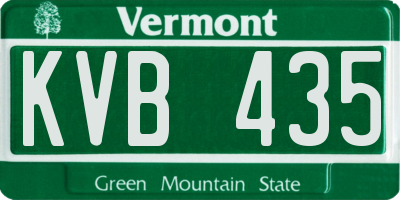 VT license plate KVB435