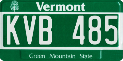 VT license plate KVB485