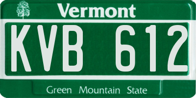VT license plate KVB612