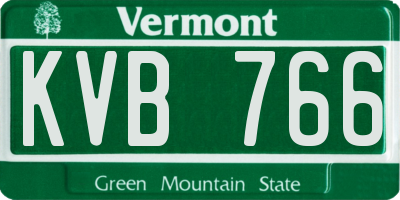 VT license plate KVB766