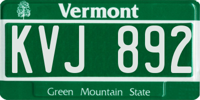 VT license plate KVJ892