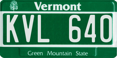 VT license plate KVL640