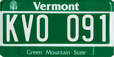 VT license plate KVO091