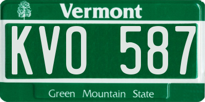 VT license plate KVO587