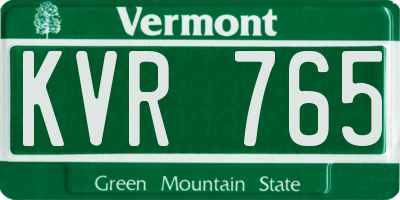 VT license plate KVR765