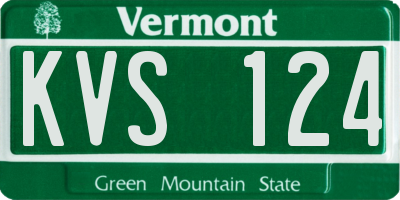 VT license plate KVS124