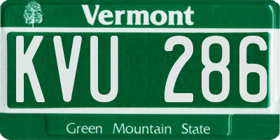 VT license plate KVU286