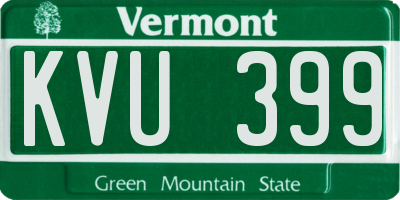 VT license plate KVU399