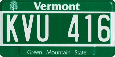VT license plate KVU416