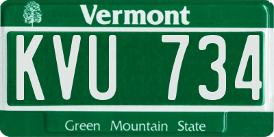 VT license plate KVU734