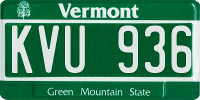 VT license plate KVU936