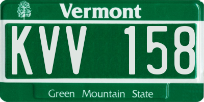 VT license plate KVV158