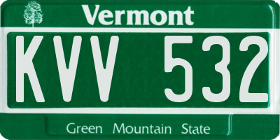 VT license plate KVV532