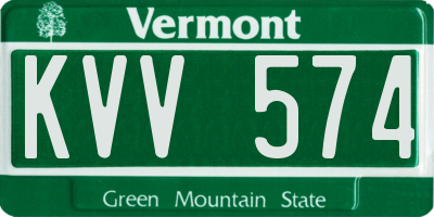 VT license plate KVV574