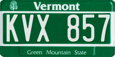 VT license plate KVX857