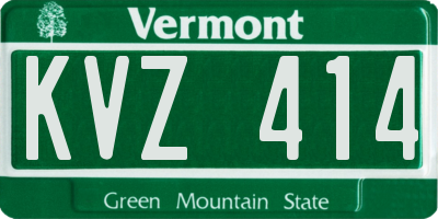VT license plate KVZ414