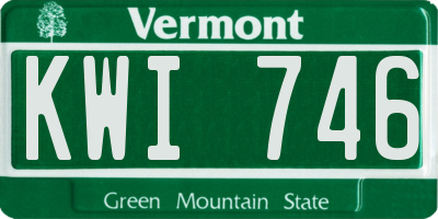 VT license plate KWI746