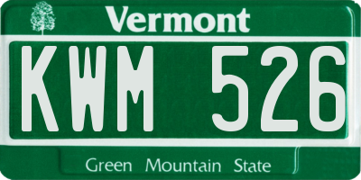 VT license plate KWM526