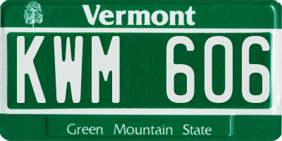 VT license plate KWM606