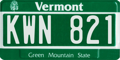 VT license plate KWN821