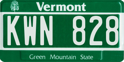 VT license plate KWN828