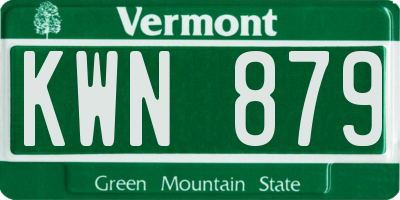 VT license plate KWN879