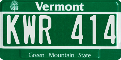 VT license plate KWR414