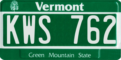 VT license plate KWS762