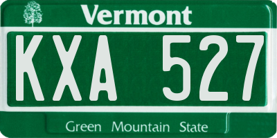 VT license plate KXA527